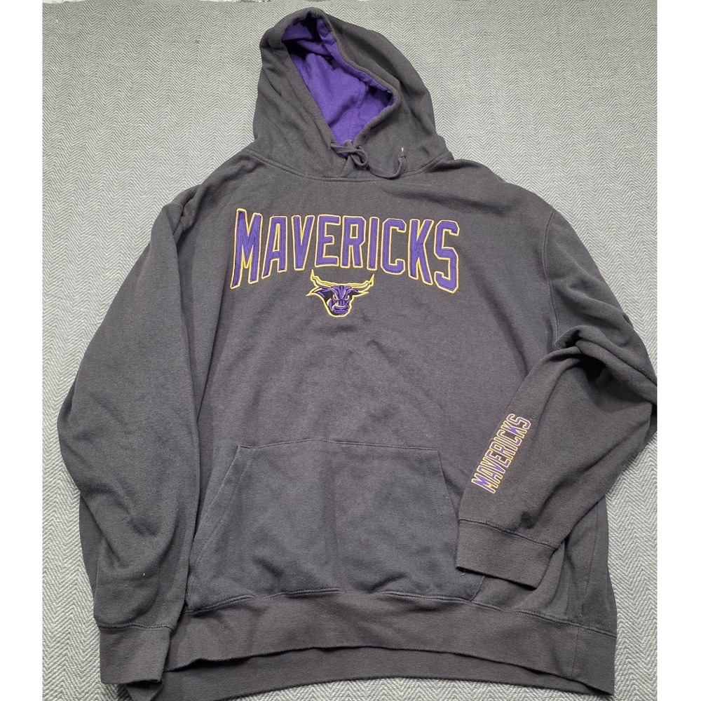 Stadium Athletics Mavericks Hoodie Mens 3XL Black Purple Embroidered‎ Pullover